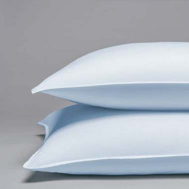 Taie d'oreiller en percale lavée de coton 120 fils - bleu pâle