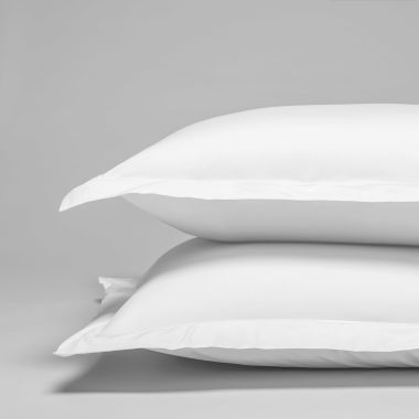 Taie d’oreiller en percale de coton 160 fils avec bourdon