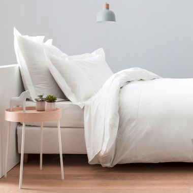 Housse de couette en percale de coton 160 fils avec bourdon horizontal