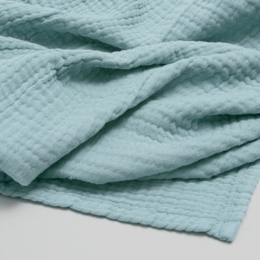 Plaid en quadruple gaze de coton 400 gsm - bleu pastel