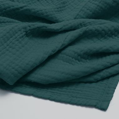 Plaid en quadruple gaze de coton 400 gsm - petrol