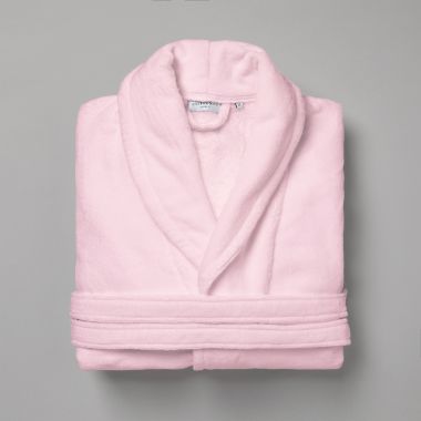 Peignoir velours de coton extérieur/bouclette intérieur 450 gsm - rose