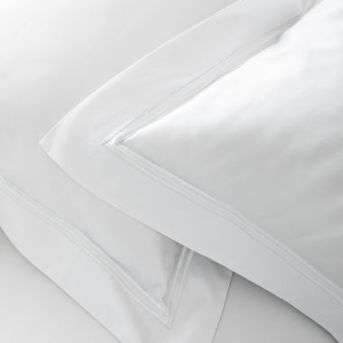 Taie d'oreiller en satin de coton égyptien 320 fils double bourdon blanc