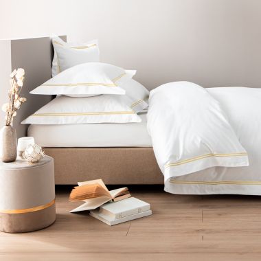Housse de couette en satin de coton égyptien 320 fils double bourdon or