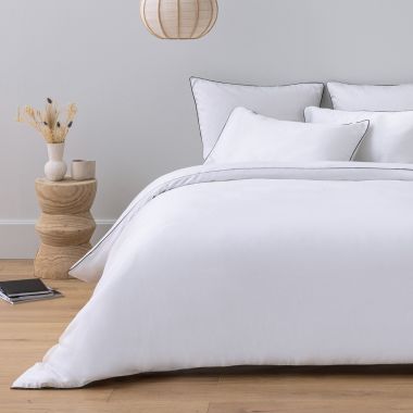 Housse de couette en satin Tencel 120 fils - blanc