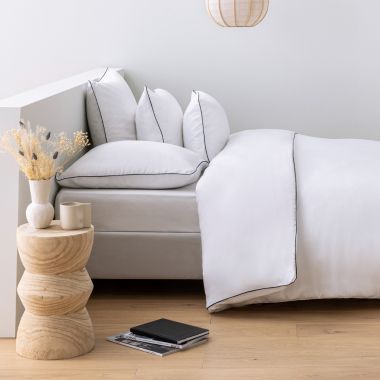 Taie d'oreiller en satin Tencel 120 fils - blanc