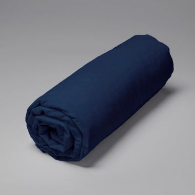 Drap housse grand bonnet en satin de coton égyptien 240 fils - bleu