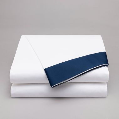 Drap plat en satin de coton égyptien 240 fils - blanc 