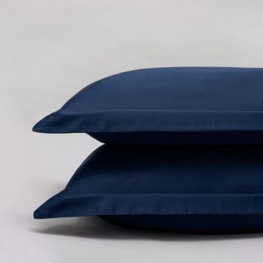 Taie d’oreiller en satin de coton égyptien 240 fils - bleu