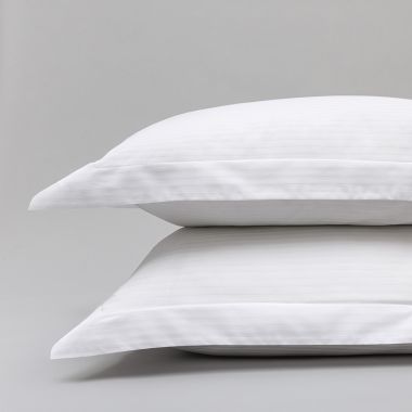 Taie d’oreiller en satin de coton égyptien 120 fils à bandes