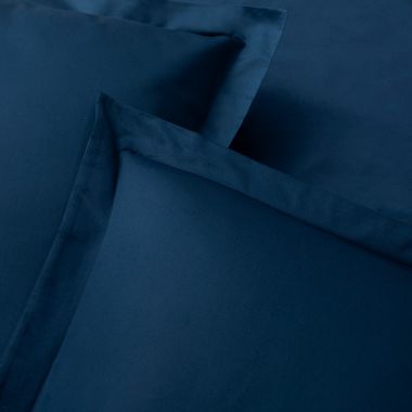 Parure de lit en satin de coton égyptien 240 fils - bleu