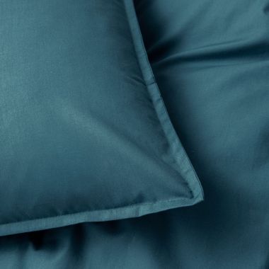 Housse de couette en percale de coton 120 fils - bleu