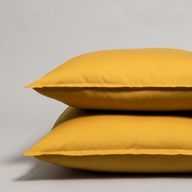 Taie d’oreiller en percale de coton 120 fils - curcuma