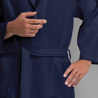 Peignoir de bain en coton nid d’abeille 330 gsm - bleu marine