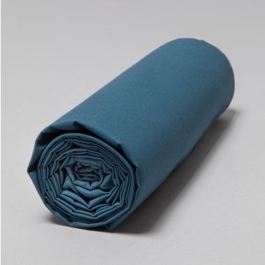 Drap housse en percale de coton 120 fils - bleu