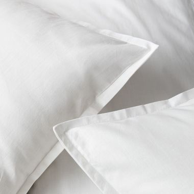 Taie d’oreiller en percale de coton 120 fils - blanc