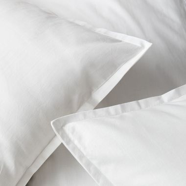 Parure de lit en percale de coton 120 fils - blanc