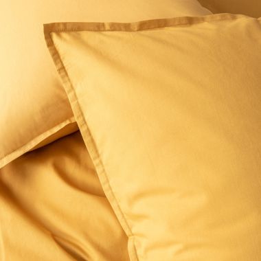 Parure de lit en percale de coton 120 fils - curcuma