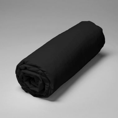 Drap housse en satin Tencel 120 fils - noir