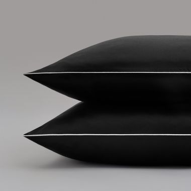 Taie d'oreiller en satin Tencel 120 fils - noir
