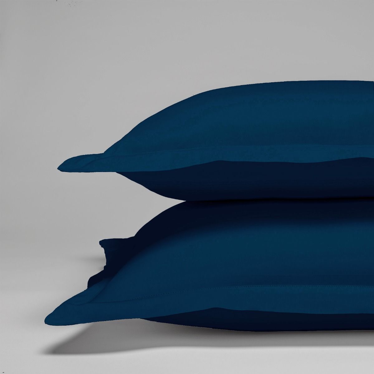 Parure de lit en satin de coton égyptien 120 fils finition jour échelle - bleu