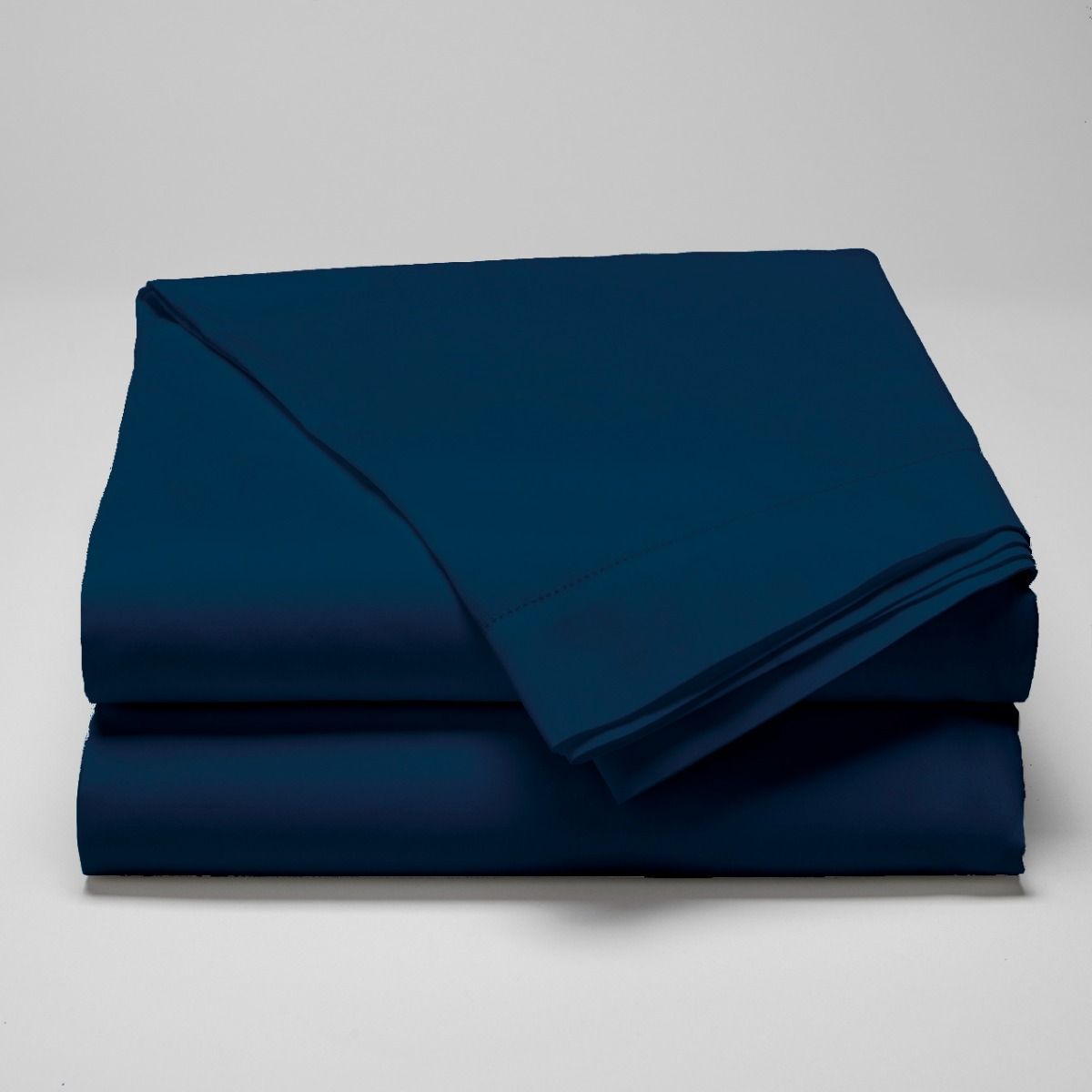Parure de lit en satin de coton égyptien 120 fils finition jour échelle - bleu