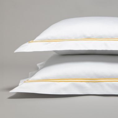 Taie d'oreiller en satin de coton égyptien 320 fils double bourdon or
