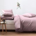 Housse de couette en percale lavée de coton 120 fils - lila