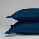 Parure de lit en satin de coton égyptien 120 fils finition jour échelle - bleu