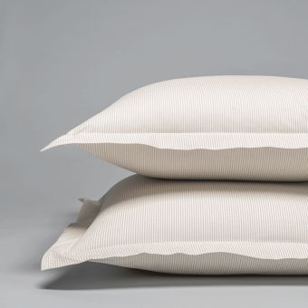 Taie d'oreiller en percale de coton tissé teint oxford bleu