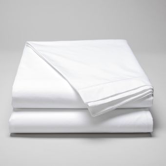 Flat sheet 160 fils / 400 tc cotton percale with horizontal row cord