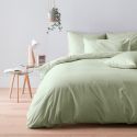 Pillow case in 120 thread count washed cotton percale - olive wood