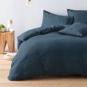 Duvet cover in pure French washed linen - blue