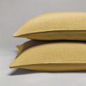 Pillow case in pure French washed linen - yellow