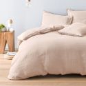 Duvet cover in pure French washed linen - pale pink