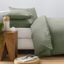 Duvet cover in pure French washed linen - green