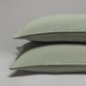 Pillow case in pure French washed linen - green