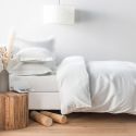 Fitted sheet 120 fils / 300 tc organic satin cotton