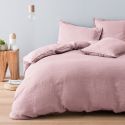 Duvet cover in pure French washed linen - powder pink
