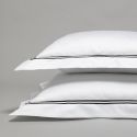 Taie d'oreiller en satin de coton égyptien 320 fils double bourdon blanc
