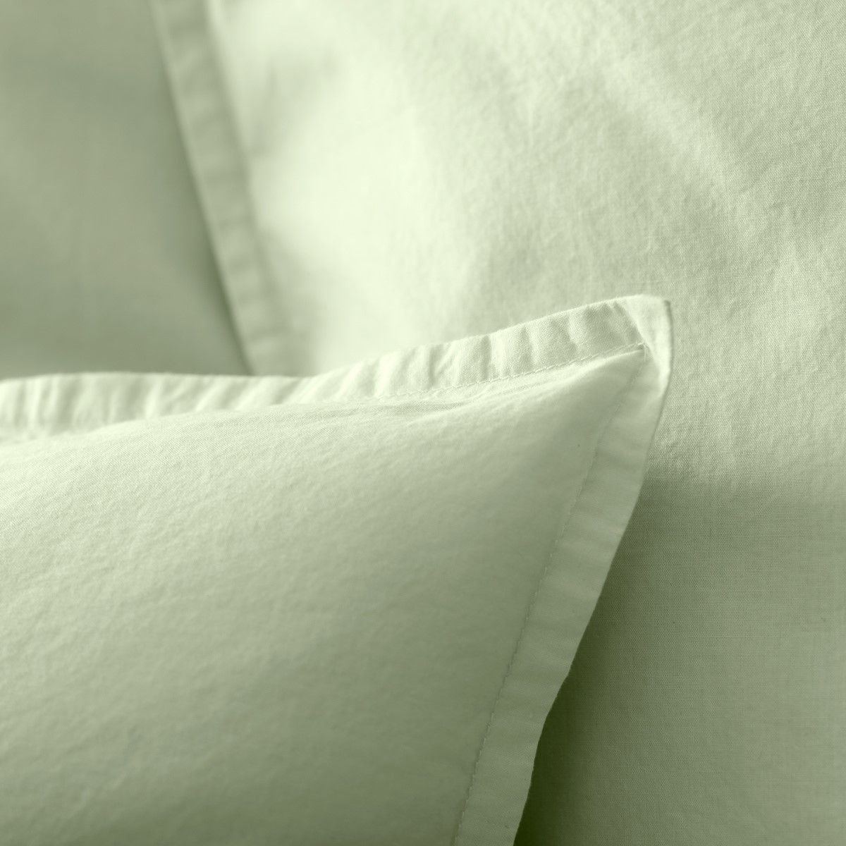 Pillow case in 120 thread count washed cotton percale - olive wood