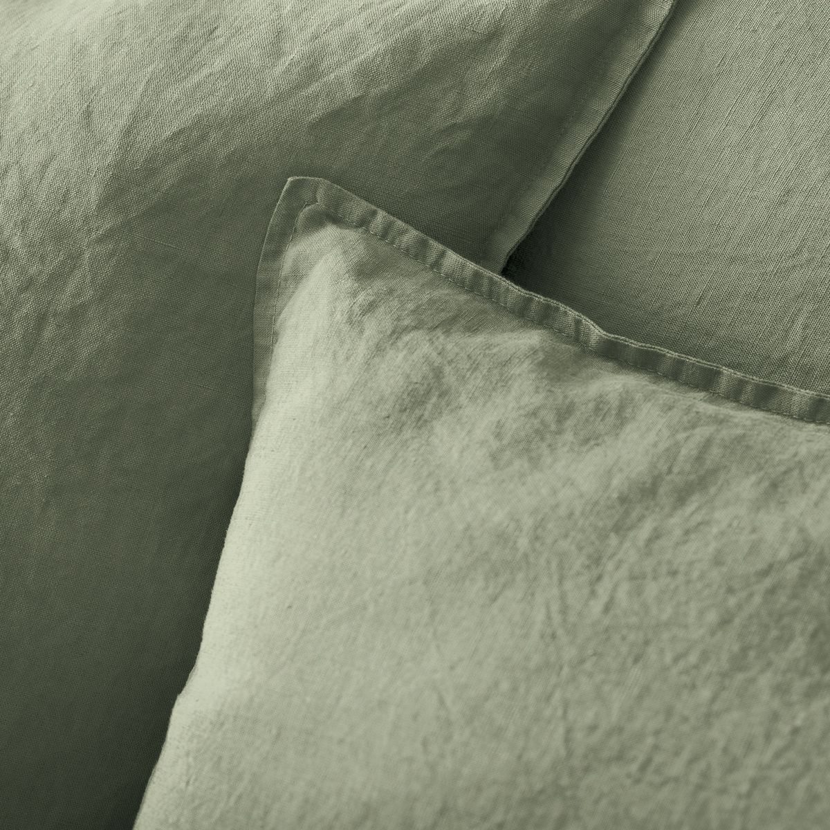 Duvet cover in pure French washed linen - green