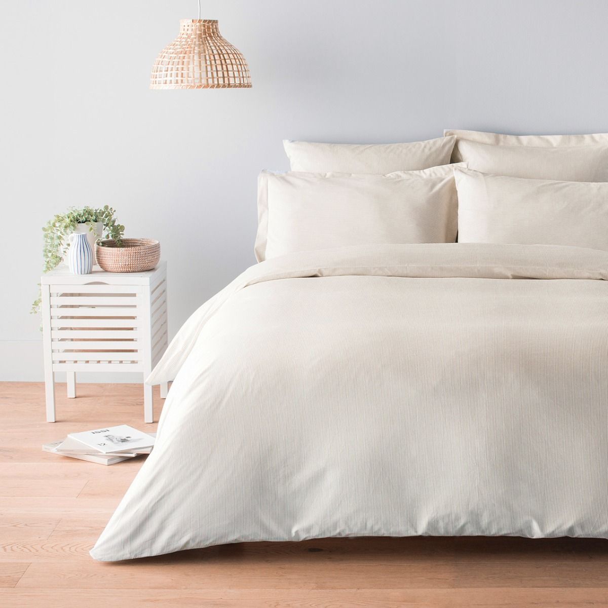 Housse de couette en percale de coton tissé teint oxford