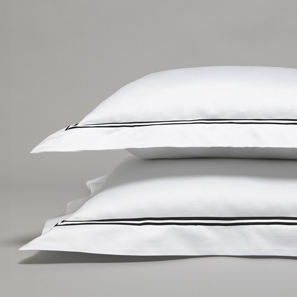 Taie d'oreiller en satin de coton égyptien 320 fils double bourdon blanc