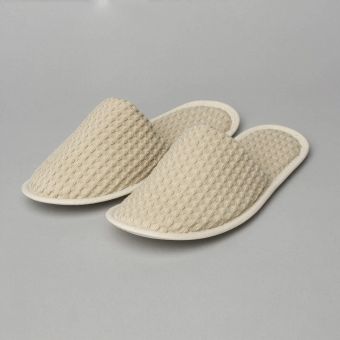 Chausson en coton nid d’abeille - beige