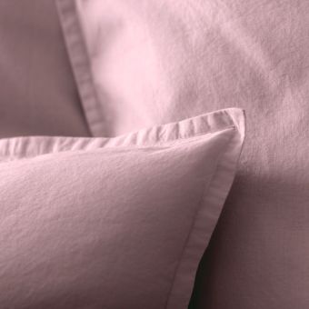 Housse de couette en percale lavée de coton 120 fils - lila