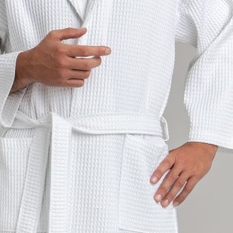 Peignoir de bain en coton nid d’abeille 330 gsm - blanc
