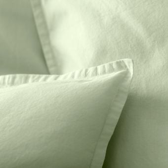 Housse de couette en percale lavée de coton 120 fils - olivier