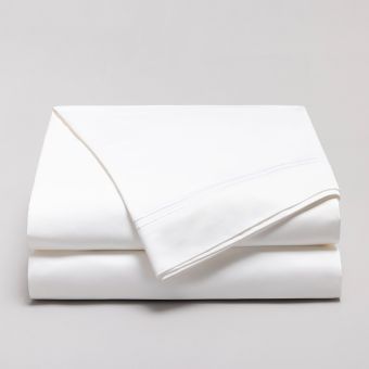 Drap plat coton égyptien 320 fils - blanc