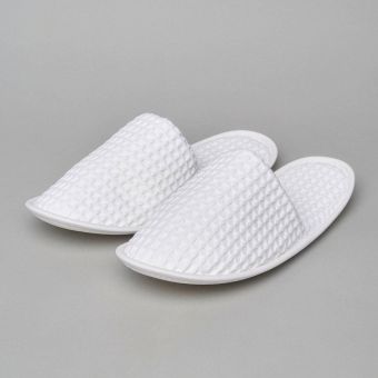 Chausson en coton nid d’abeille - blanc